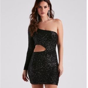 Windsor sequin cutout dress